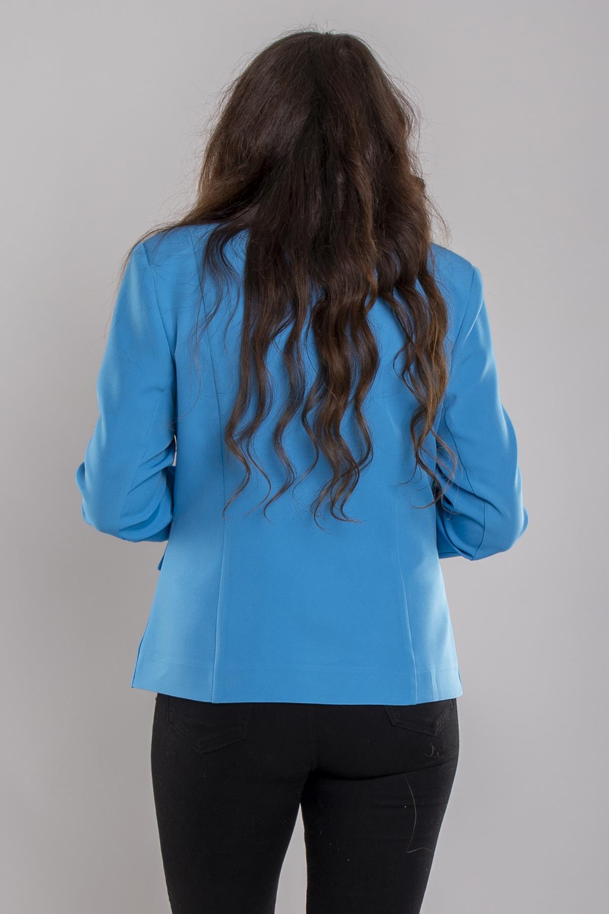 184 Büyük Beden Tek Düğme Viscon Ceket