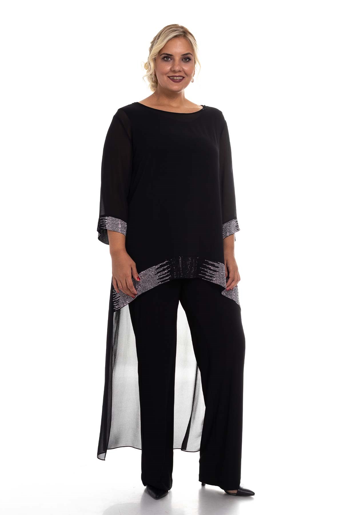 1901 BB Pelerinli Taş Baskılı Tulum