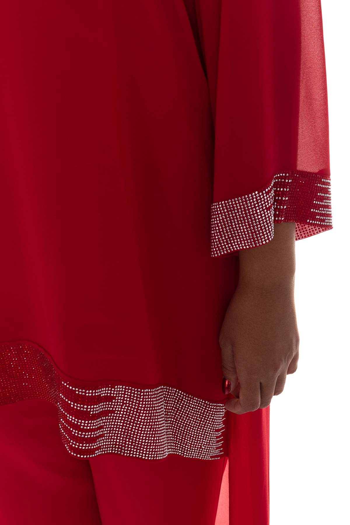 1901 BB Pelerinli Taş Baskılı Tulum