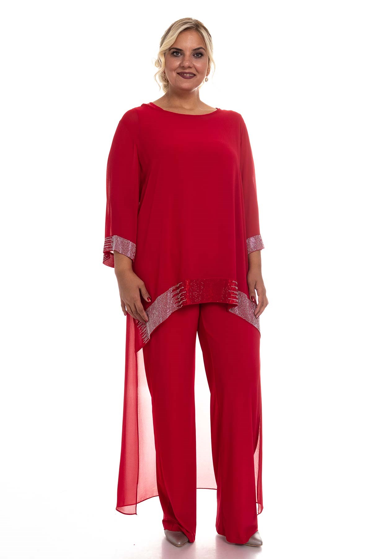 1901 BB Pelerinli Taş Baskılı Tulum