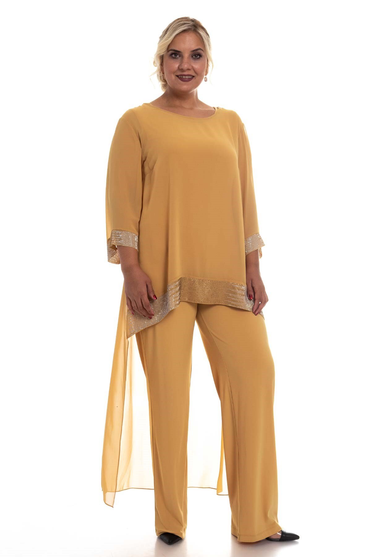 1901 BB Pelerinli Taş Baskılı Tulum