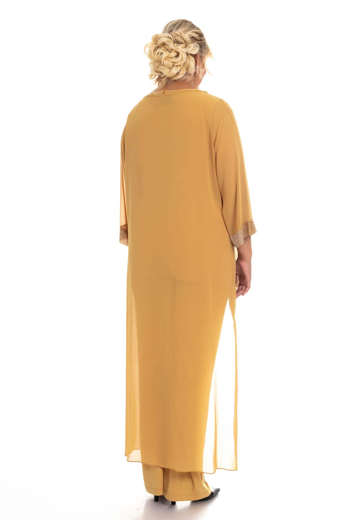 1901 BB Pelerinli Taş Baskılı Tulum