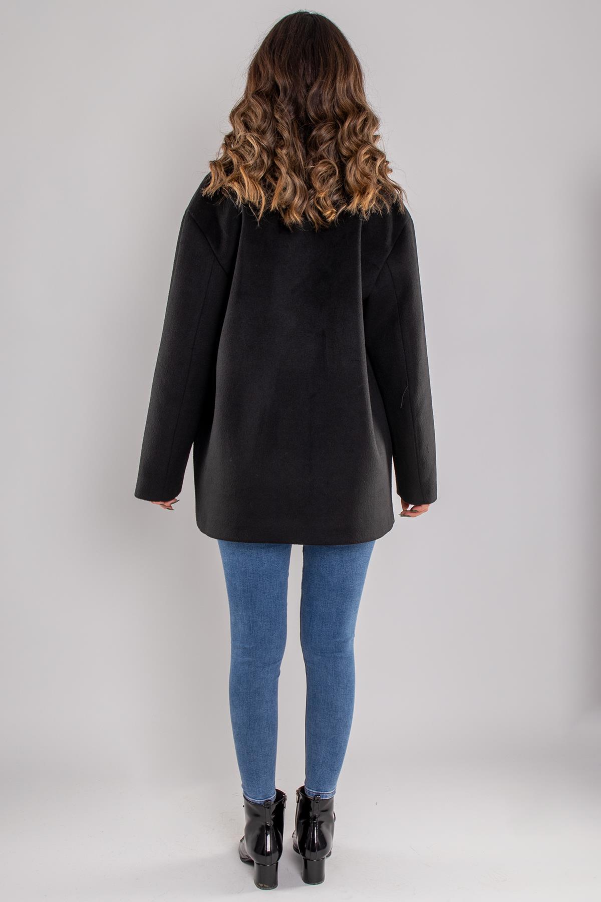 20279 4Düğme Kısa Kaşe Kaban