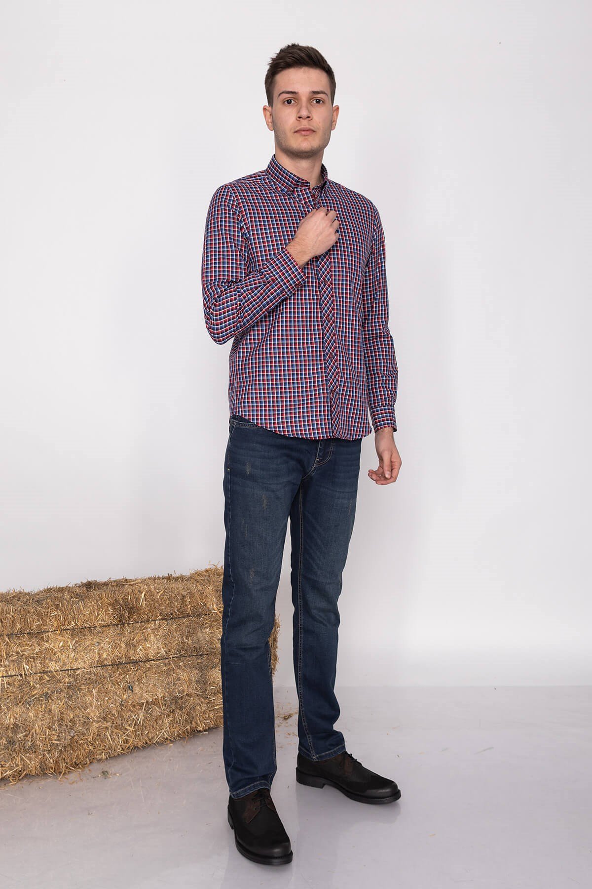 2078 SF ERTEN PİTİKARELİ GÖMLEK