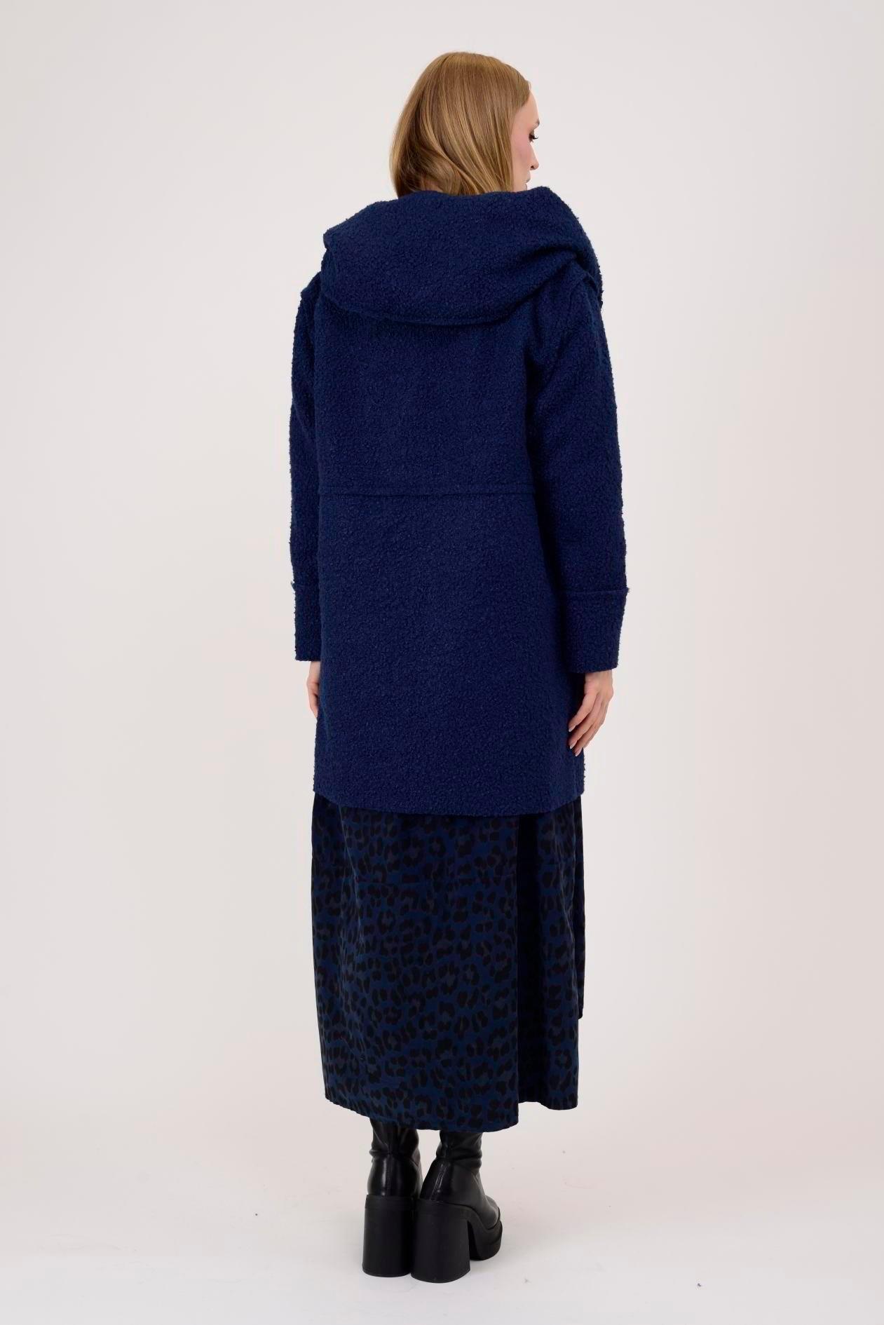 21224 4 Düğmeli Kapüşonlu Keçe Kaban