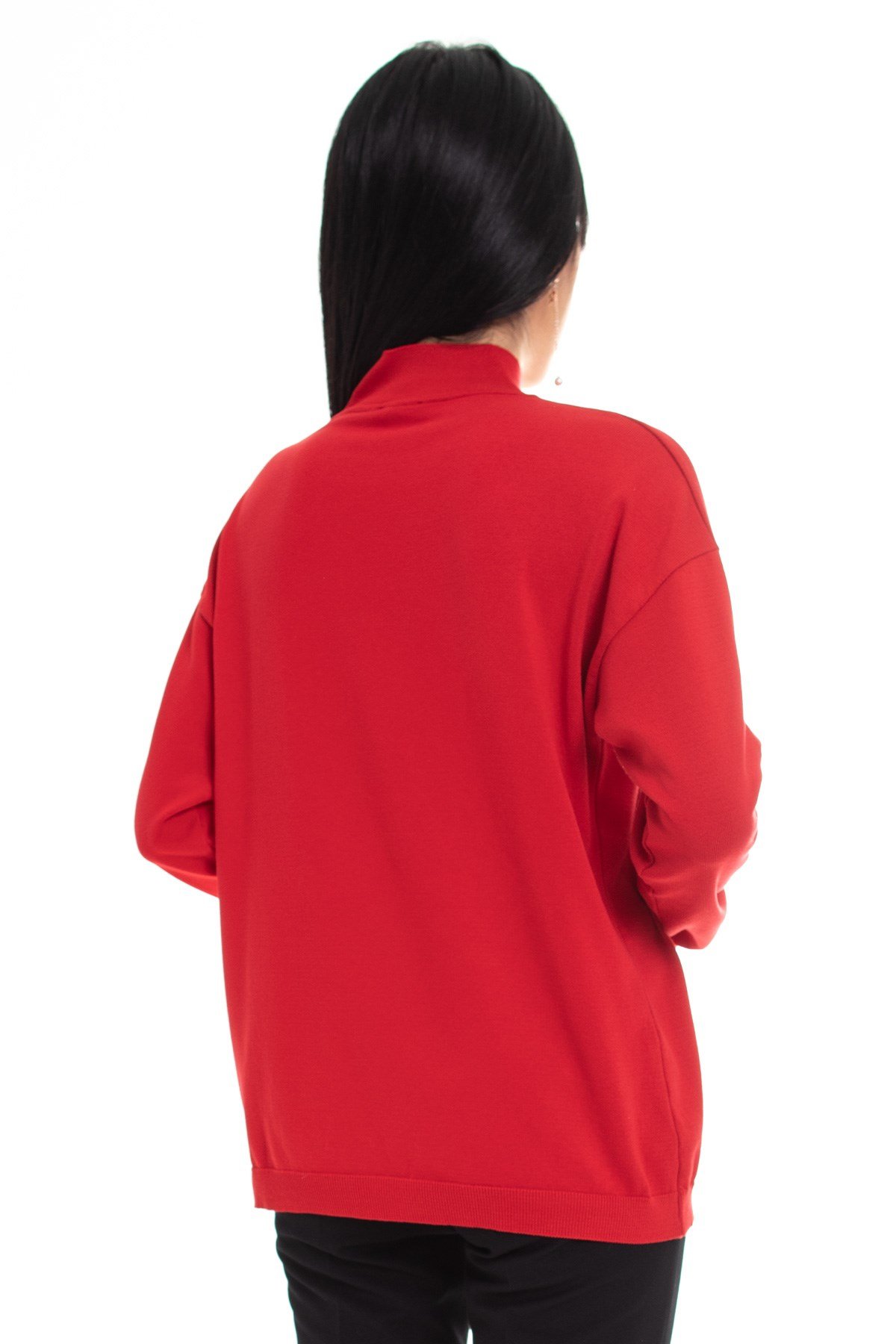 2127 Sim Şerit Detay Balıkçı Yaka Viscon Triko