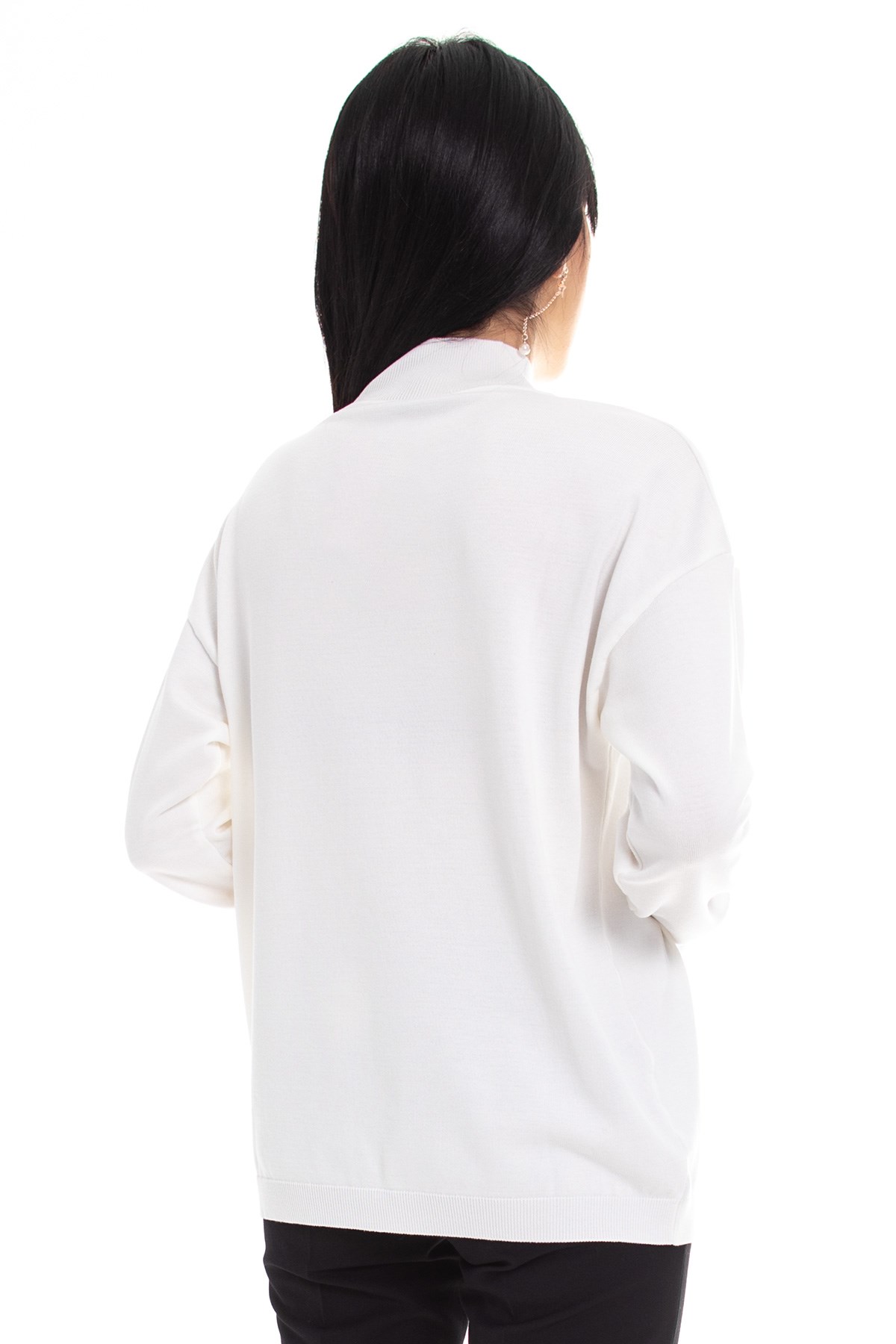 2127 Sim Şerit Detay Balıkçı Yaka Viscon Triko