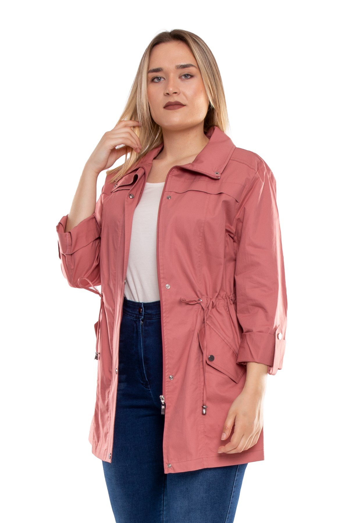 2157 Büyük Beden Beli Bağcıklı Astarsız Pamuklu Kap