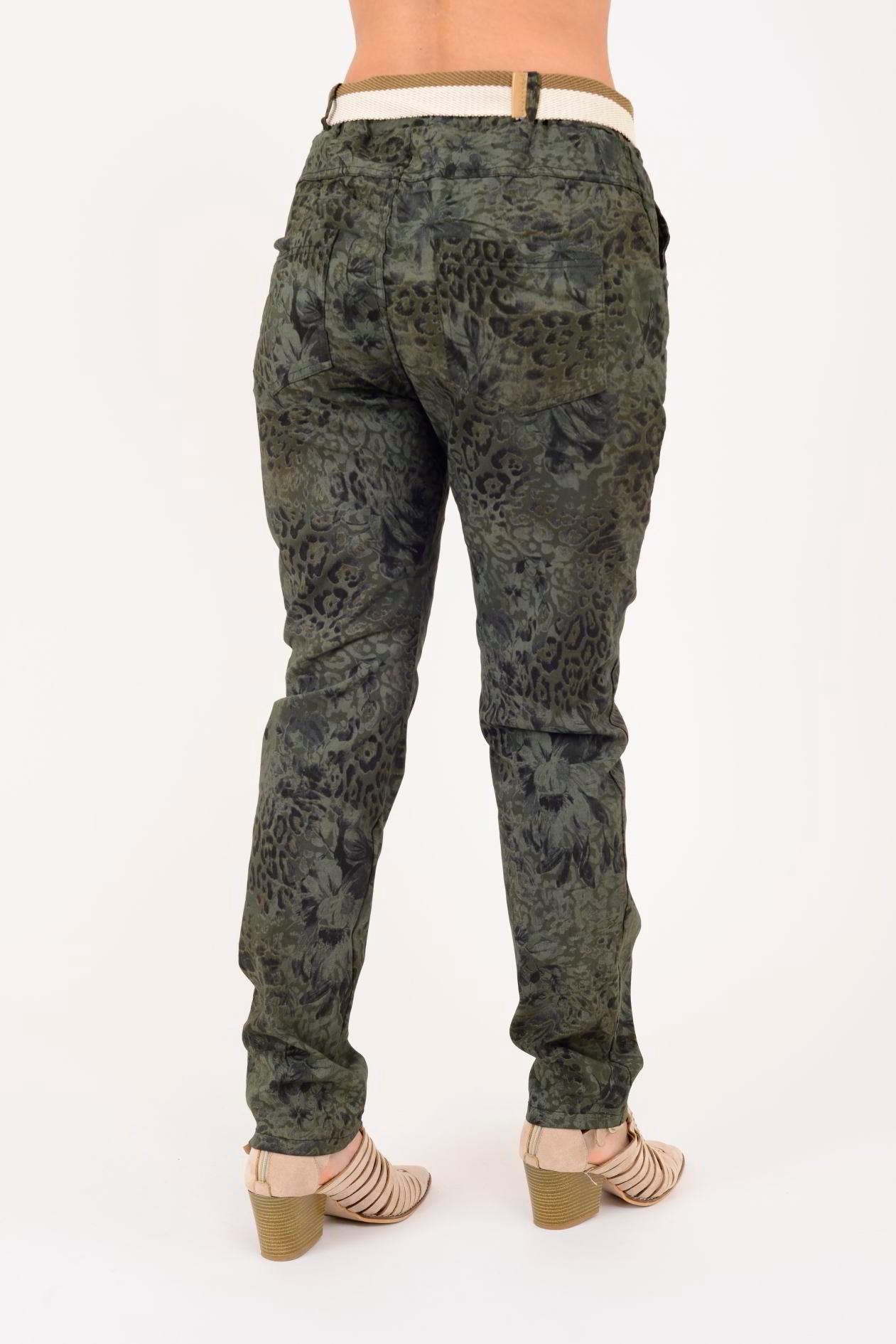 21980 Safari Desen Kemerli Pantolon