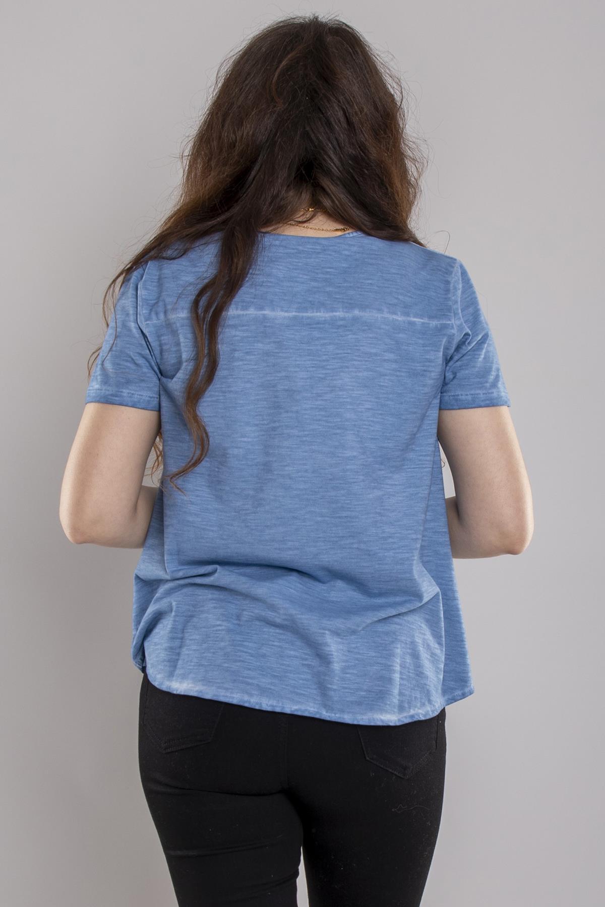 24E052 Vyaka Pullu Pamuk Kısa Kol Bluz