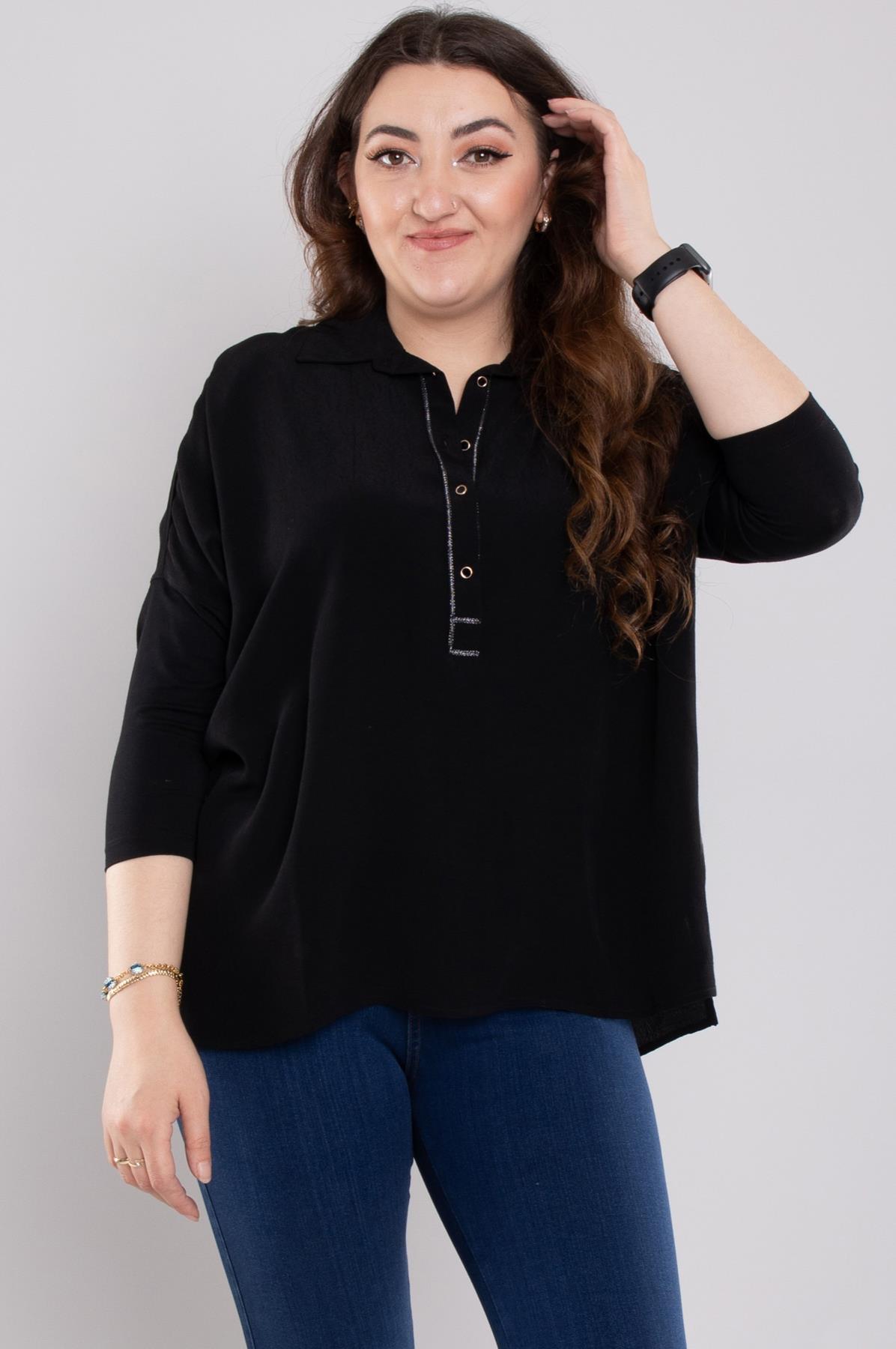 24E071 Düşük Omuz Oversize Düğmeli Viscon Gömlek