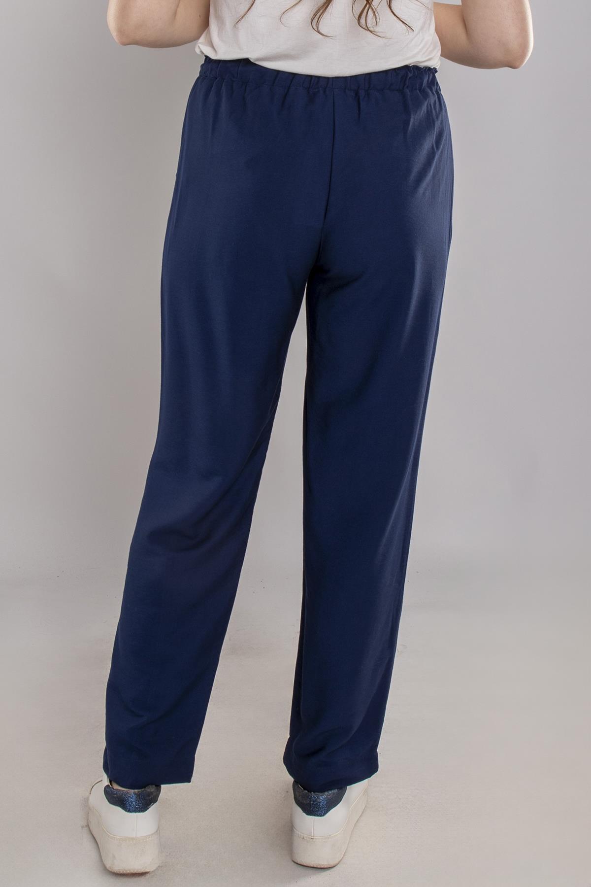 24E161 Beli Lastikli Viscon Pantolon