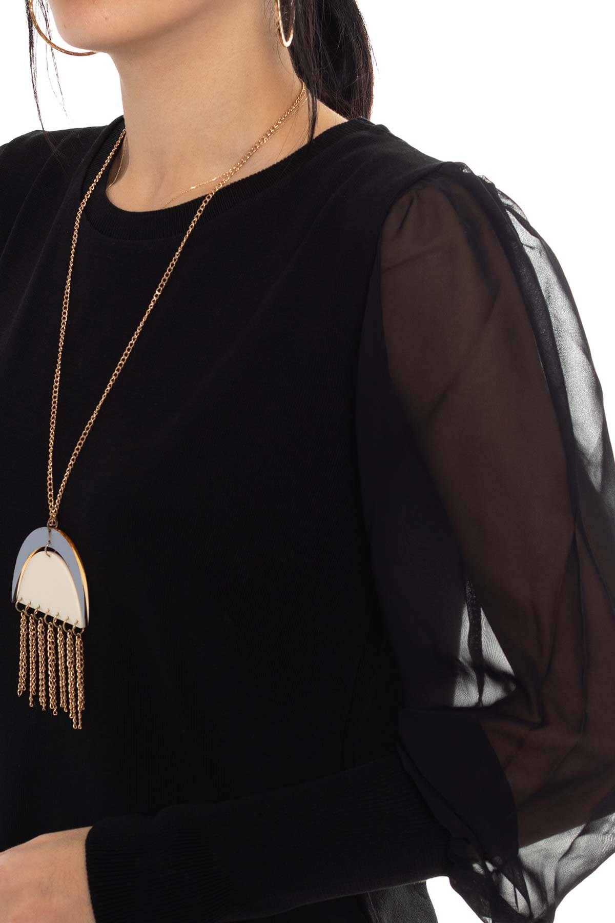 259 Bis.Yaka Şifon Kol Triko