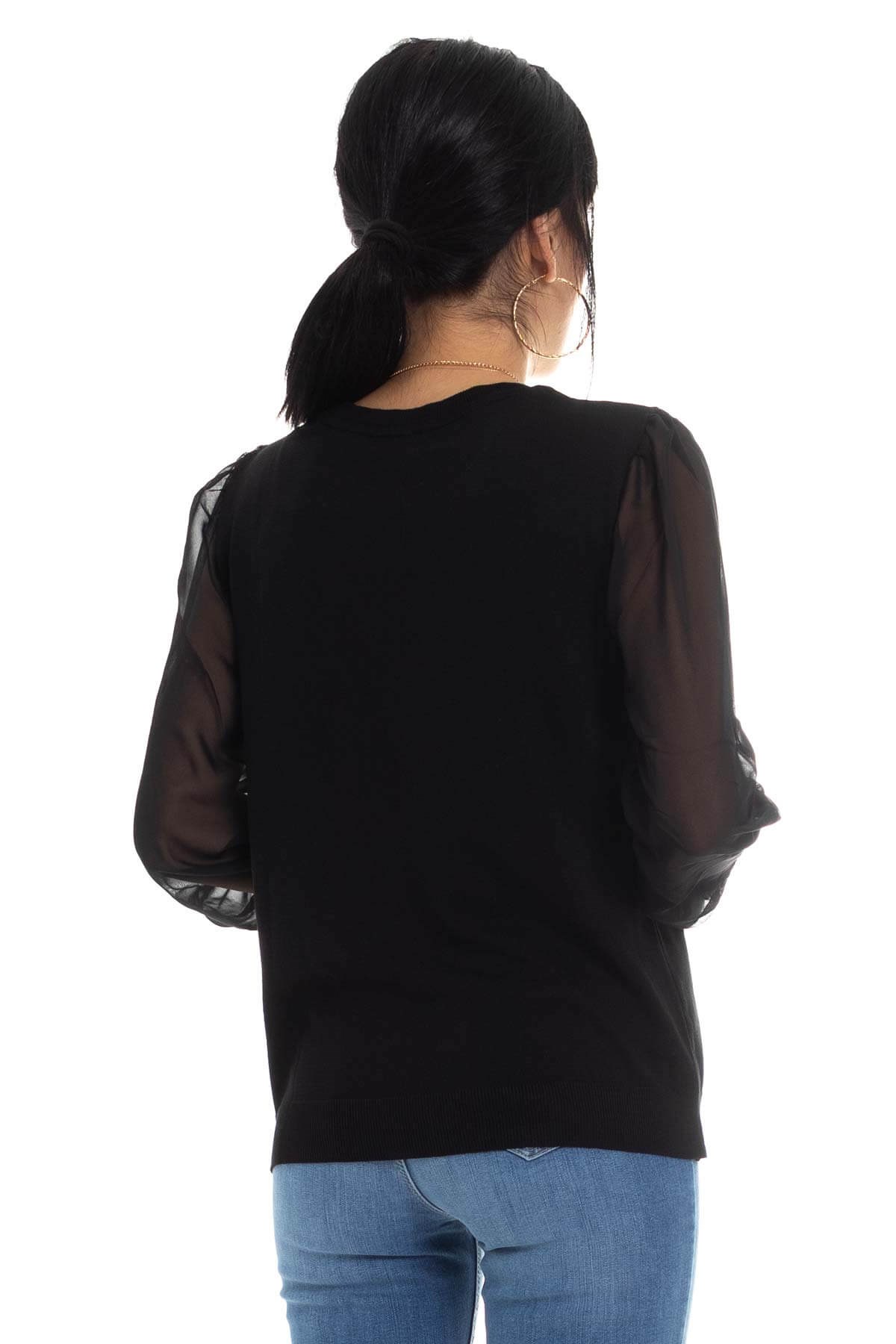 259 Bis.Yaka Şifon Kol Triko