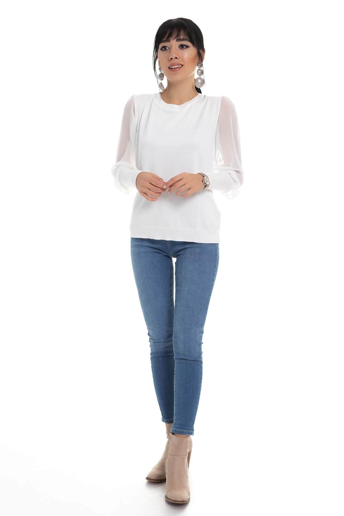 259 Bis.Yaka Şifon Kol Triko