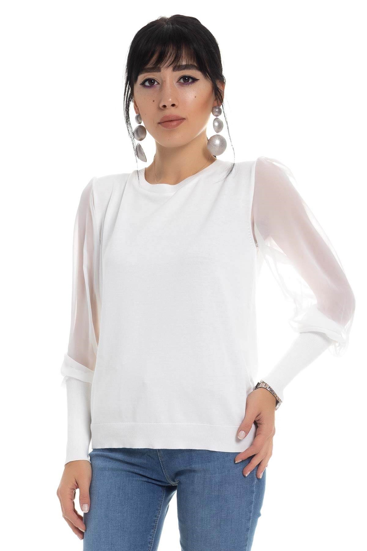 259 Bis.Yaka Şifon Kol Triko