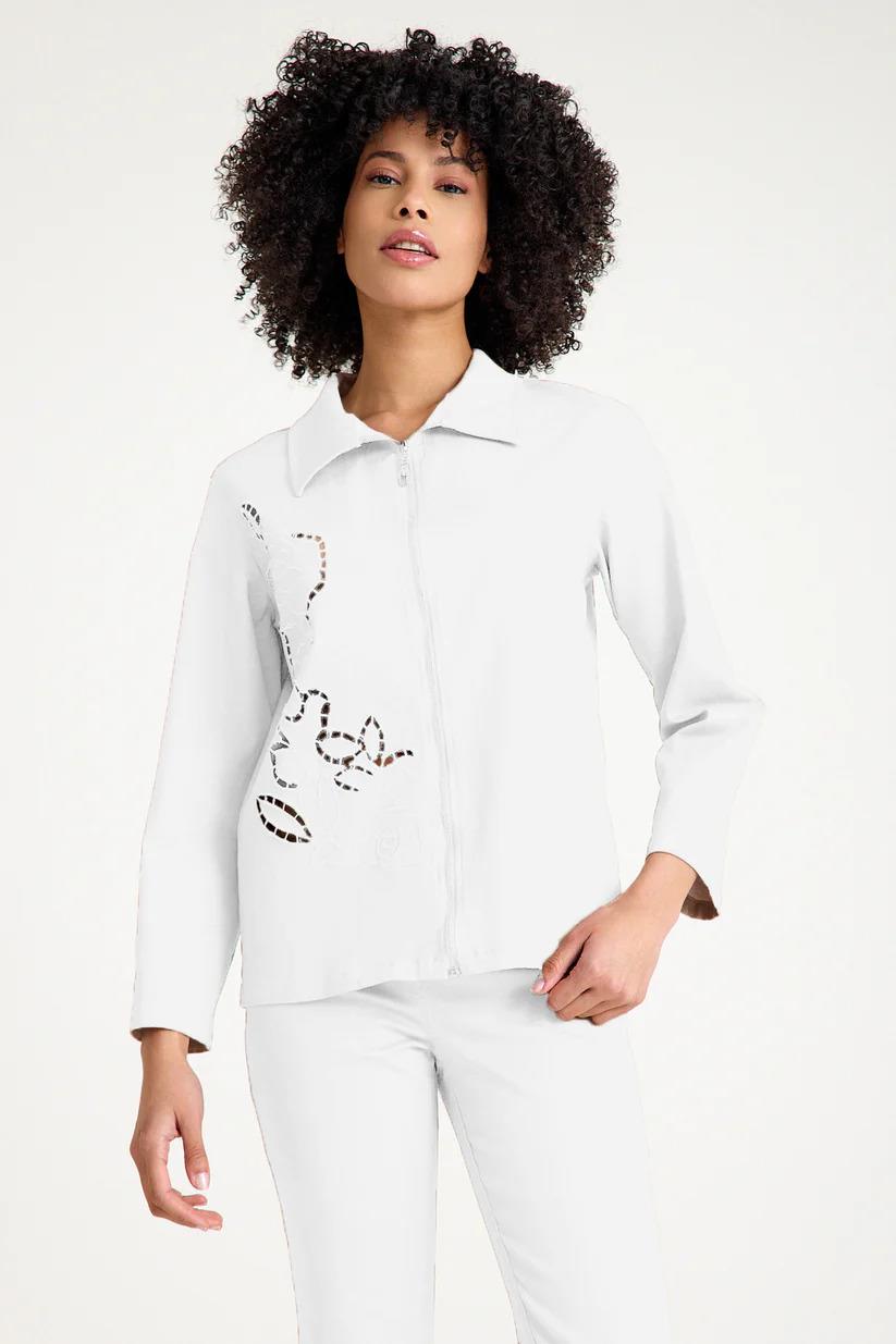 25YC85 Brode İşlemeli Fermuarlı Ceket