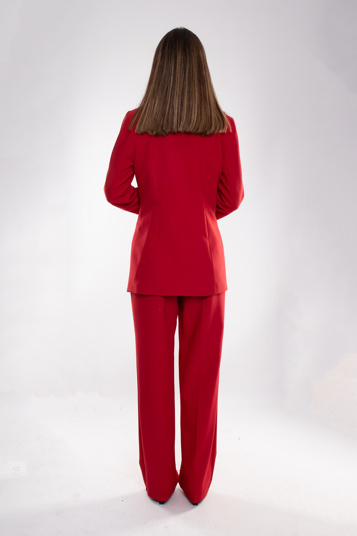 2858 Cep Mendil Detay Pantolon Ceket Kadın Takım