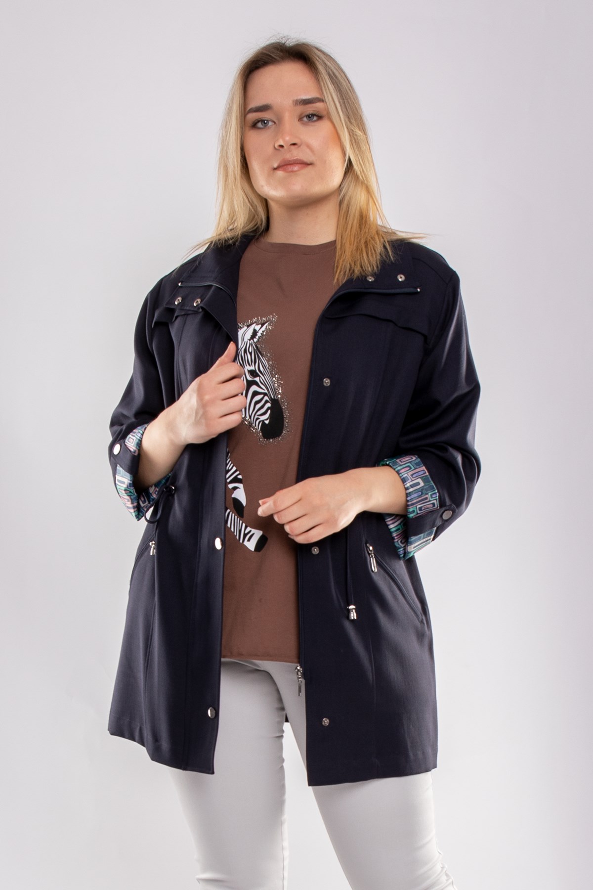 2925 Büyük Beden Beli Bağcıklı Pamuklu Astarsız Kap