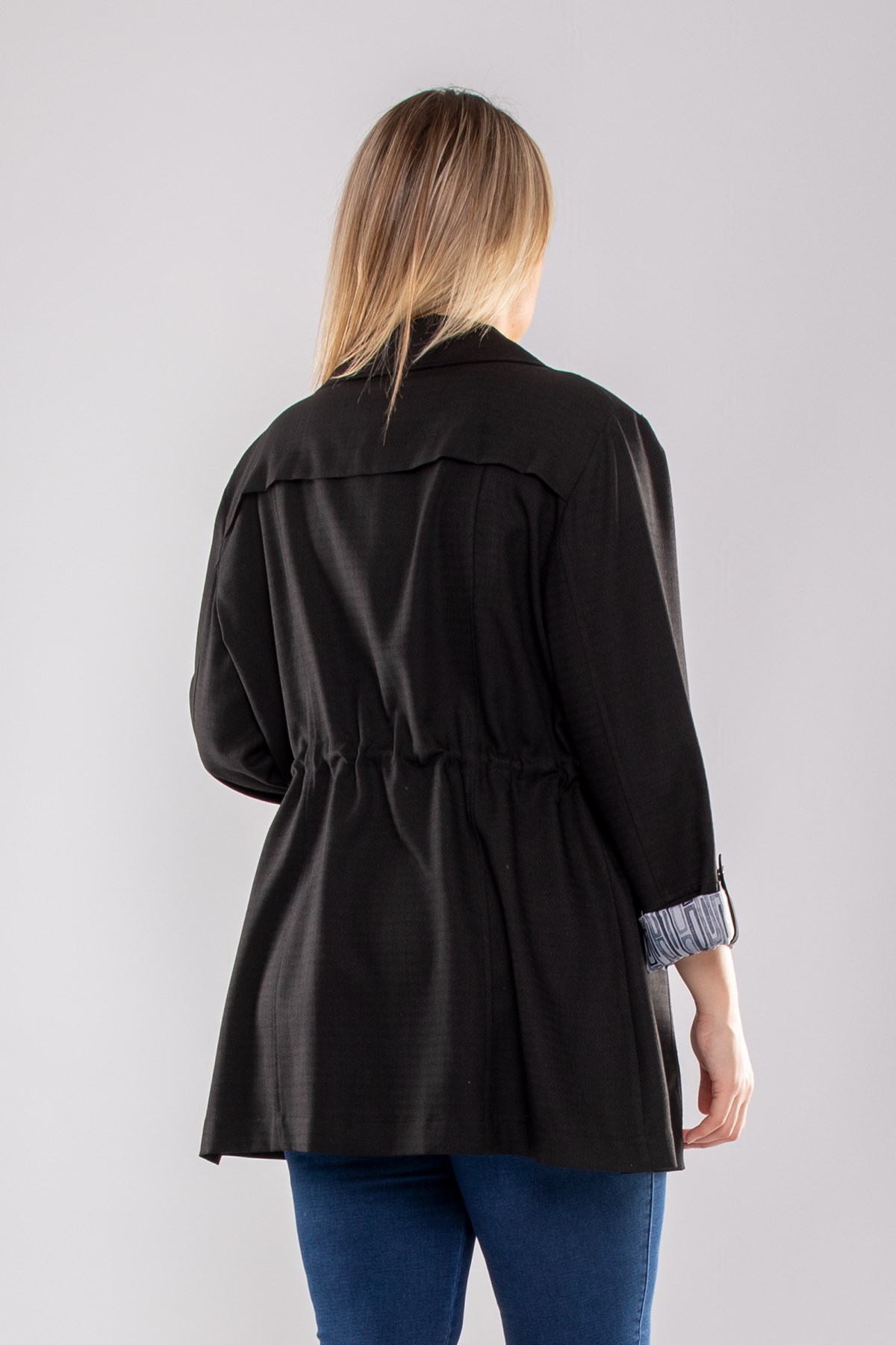 2925 Büyük Beden Beli Bağcıklı Pamuklu Astarsız Kap