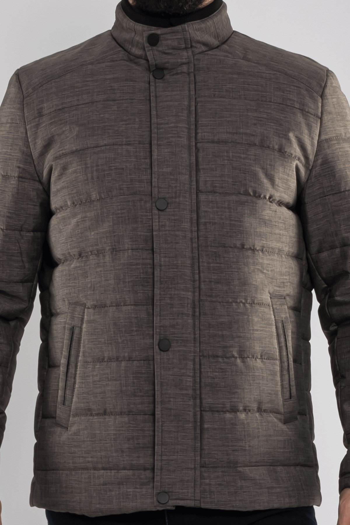 3023 Yaka Ribana İçi Kürklü Cepli Erkek Mont