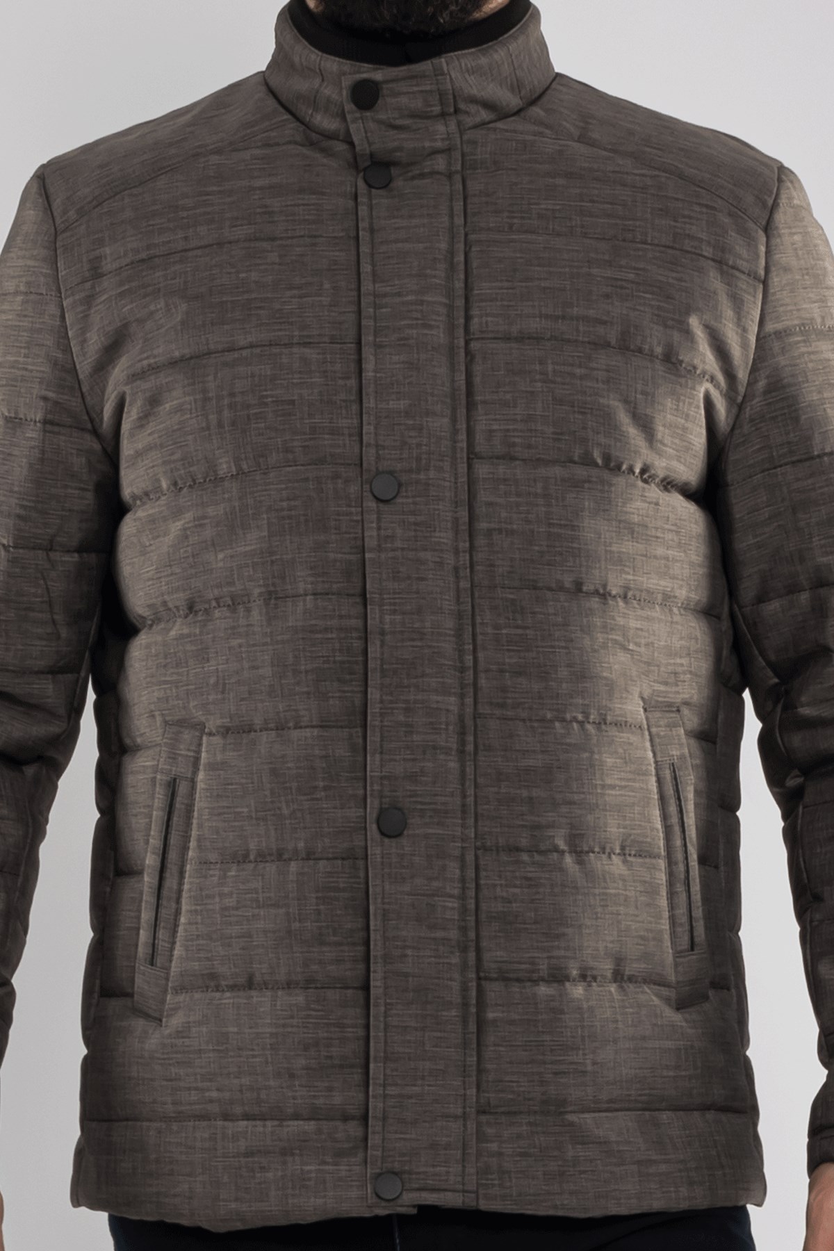 3023 Yaka Ribana İçi Kürklü Cepli Erkek Mont