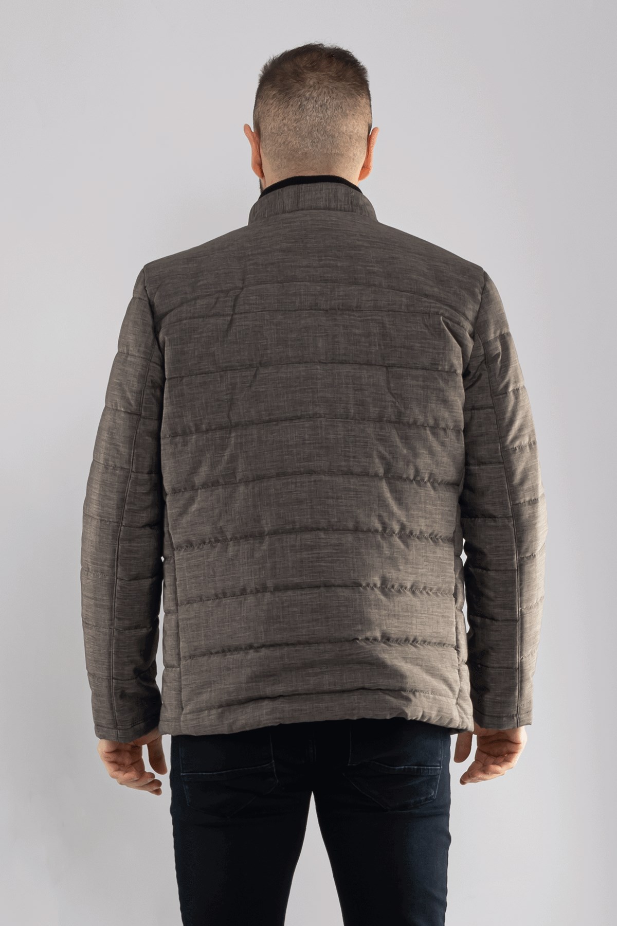 3023 Yaka Ribana İçi Kürklü Cepli Erkek Mont