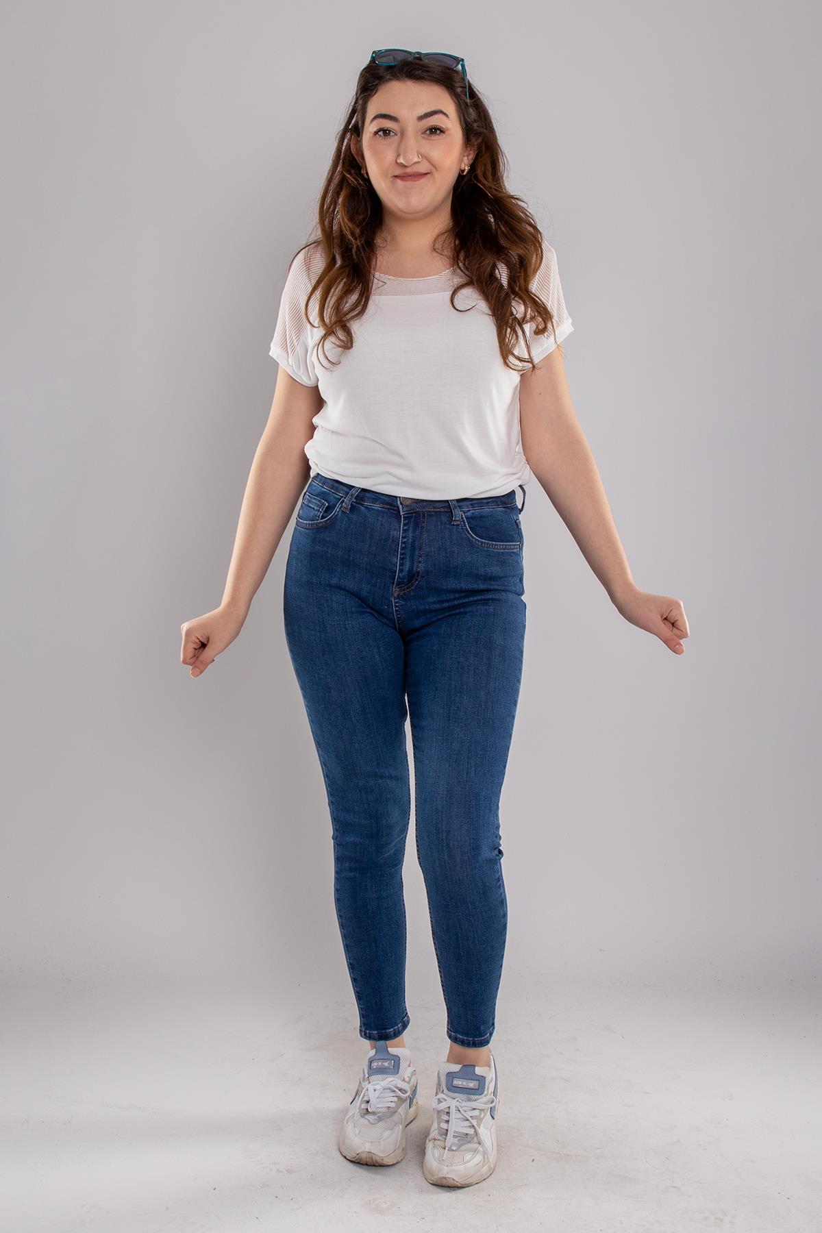 315 Büyük Beden Narnia Düz Kot Pantolon