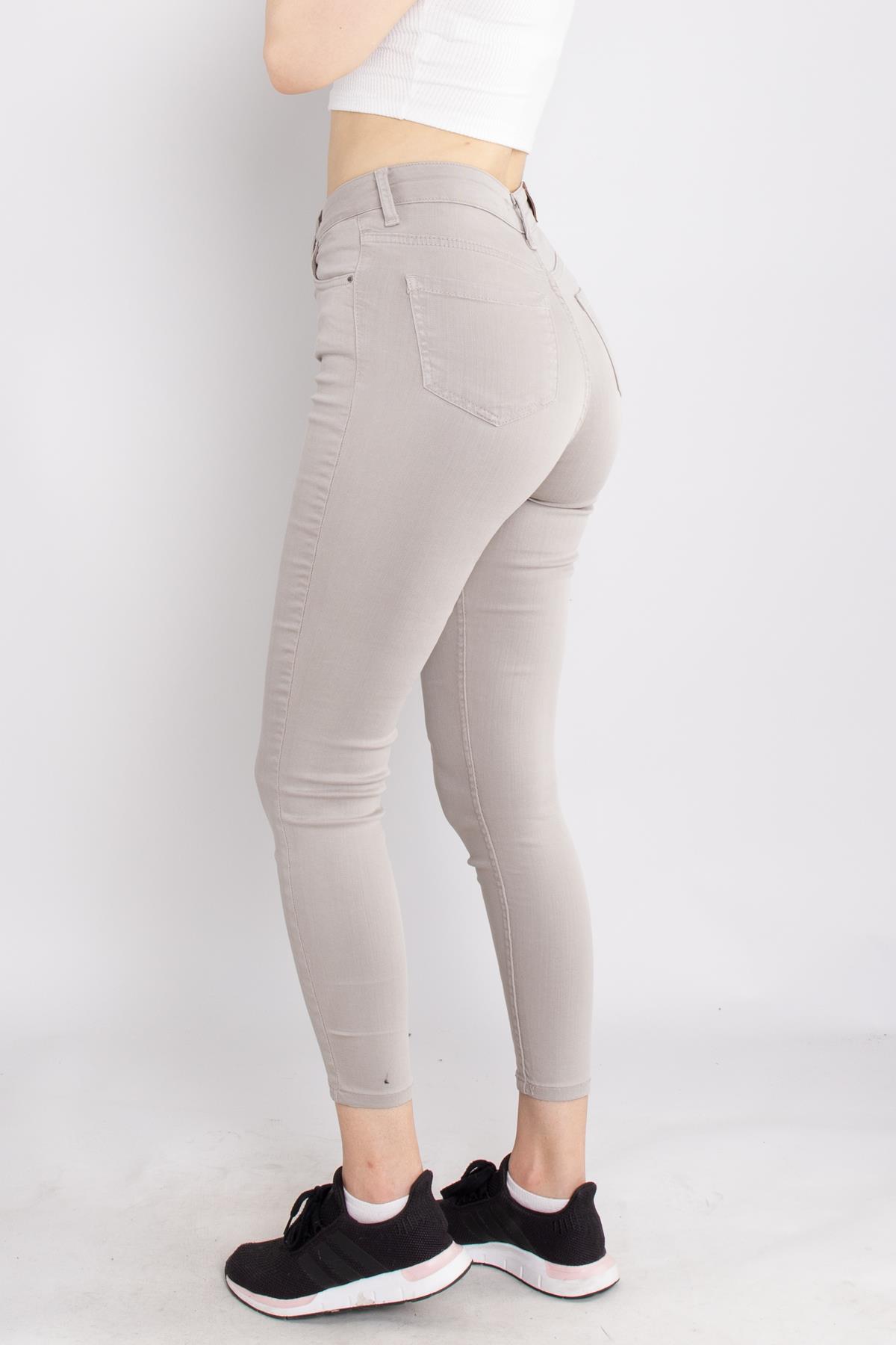 315 Narnia Düz Yüksek Bel Pamuklu Kadın Pantolon