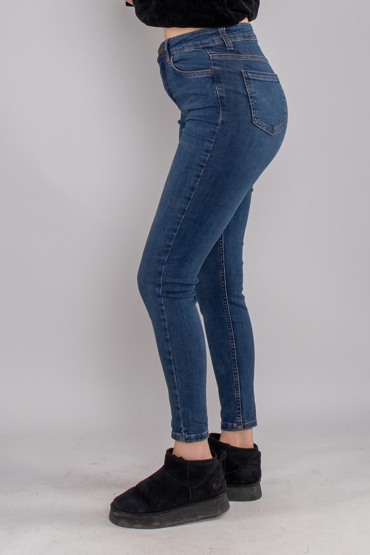 315 Narnia Düz Yüksek Bel Pamuklu Kadın Pantolon