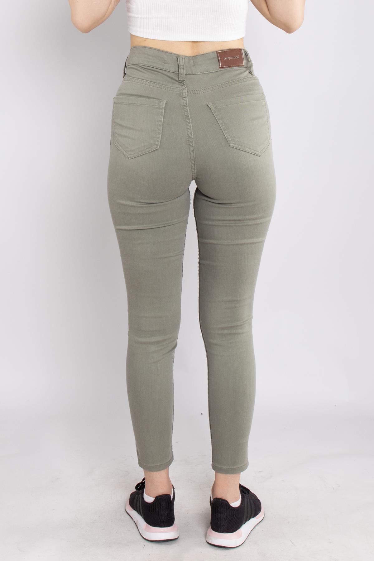 315 Narnia Düz Yüksek Bel Pamuklu Kadın Pantolon