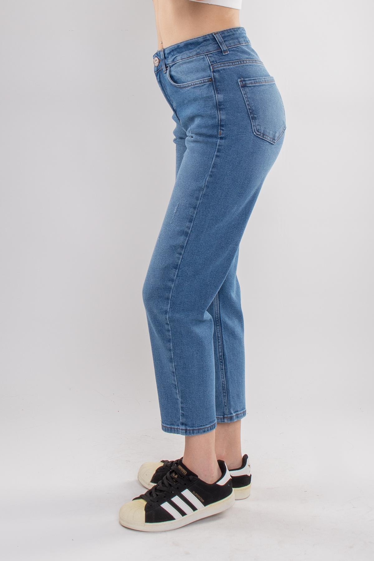 320 Boru Paça Mom Pamuklu Kadın Pantolon