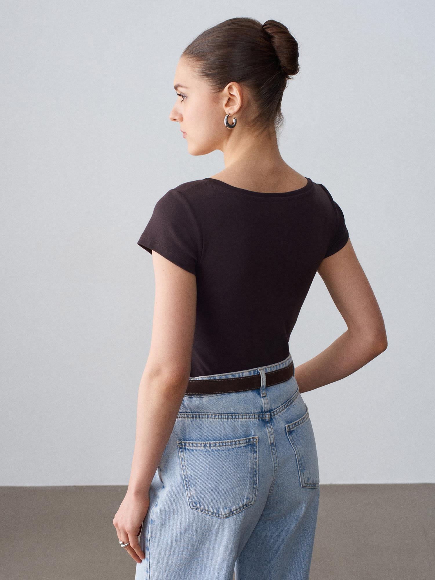 32688 Düğme Detaylı Vyaka Tshirt
