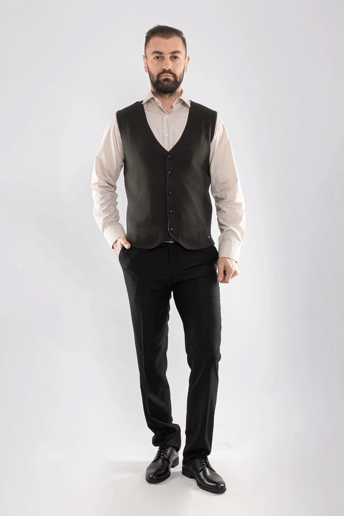 33117 Slimfit V Yaka Pamuklu Triko Erkek Yelek