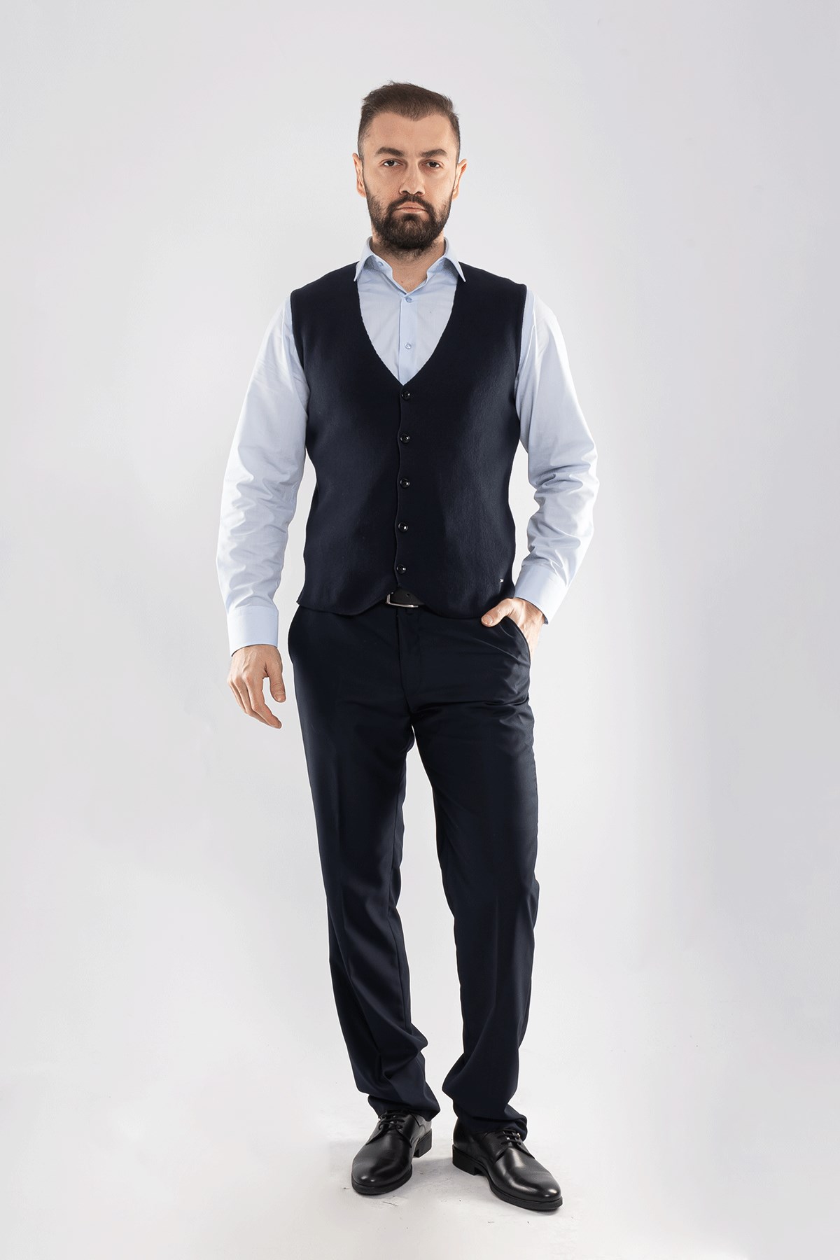 33117 Slimfit V Yaka Pamuklu Triko Erkek Yelek