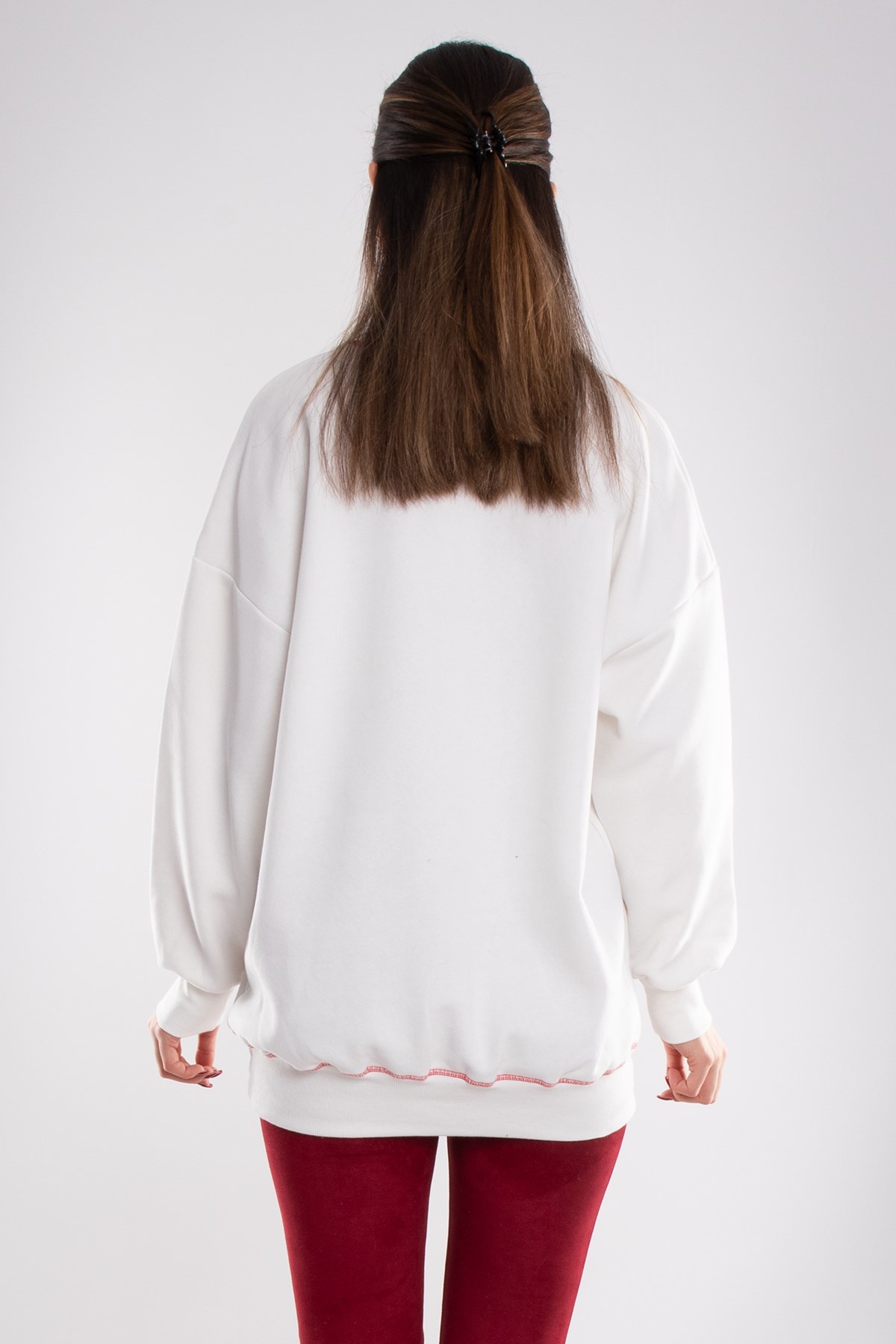 3648 Bisiklet Yaka Colorado Baskı İçi Şardonlu Pamuk Sweat