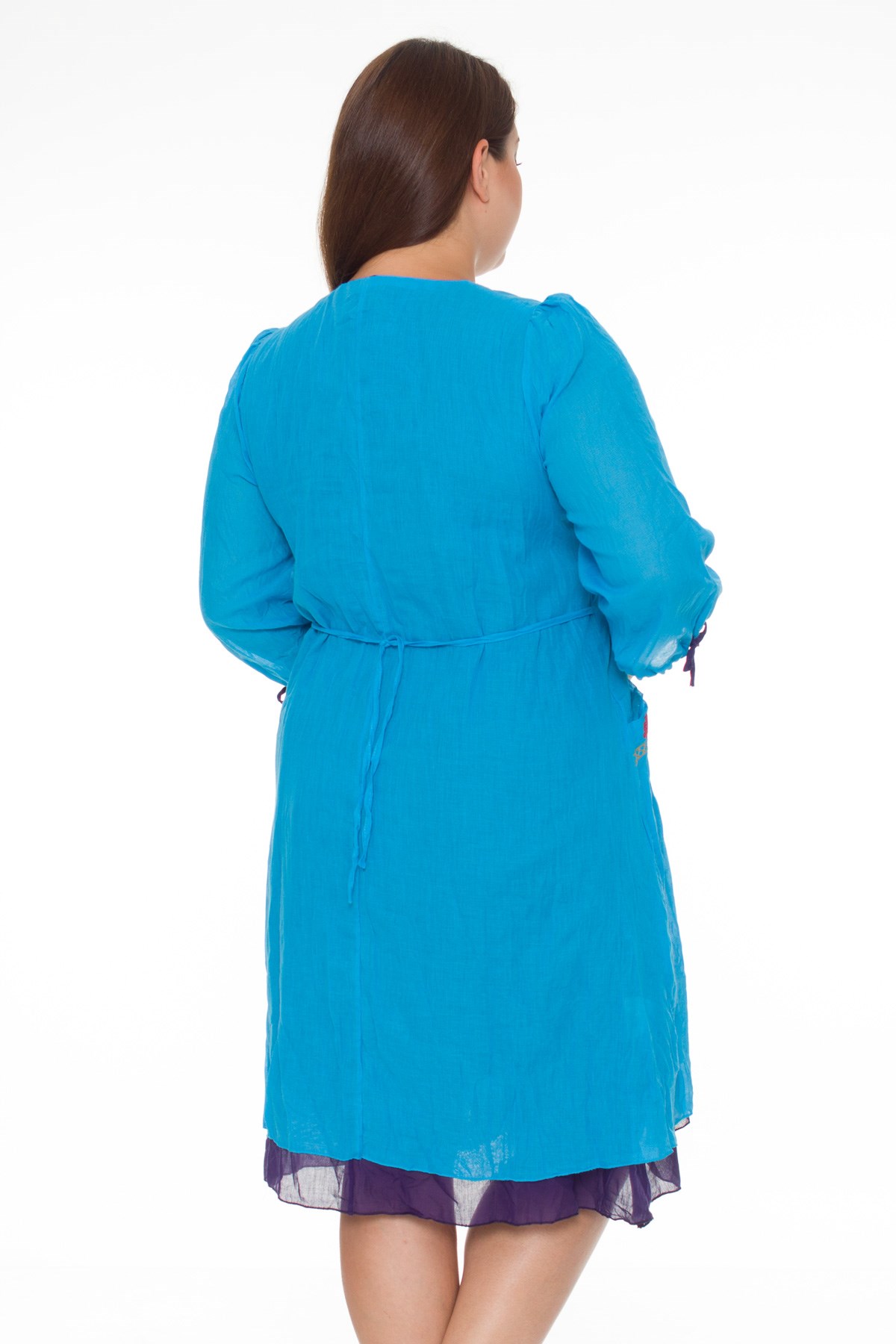 3676 YAKA RENKLİ NAKIŞ İŞLİ OTANTİK ELBİSE