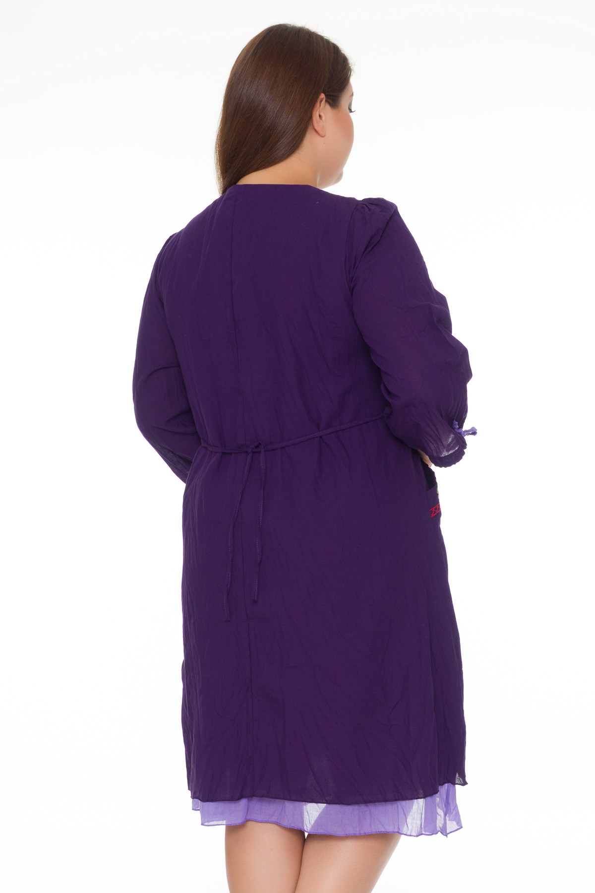 3676 YAKA RENKLİ NAKIŞ İŞLİ OTANTİK ELBİSE