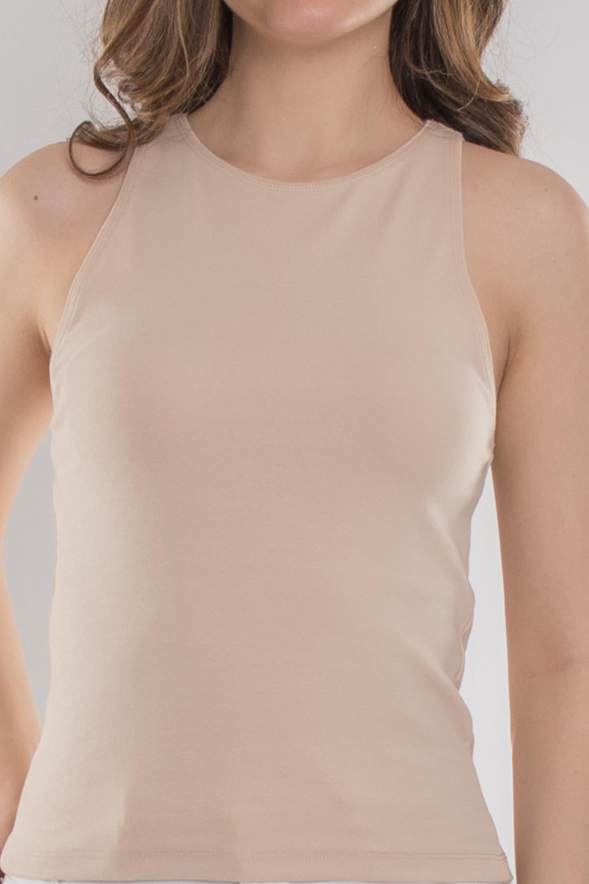 3694 Halter Yaka Pamuk Kadın Atlet Tshirt