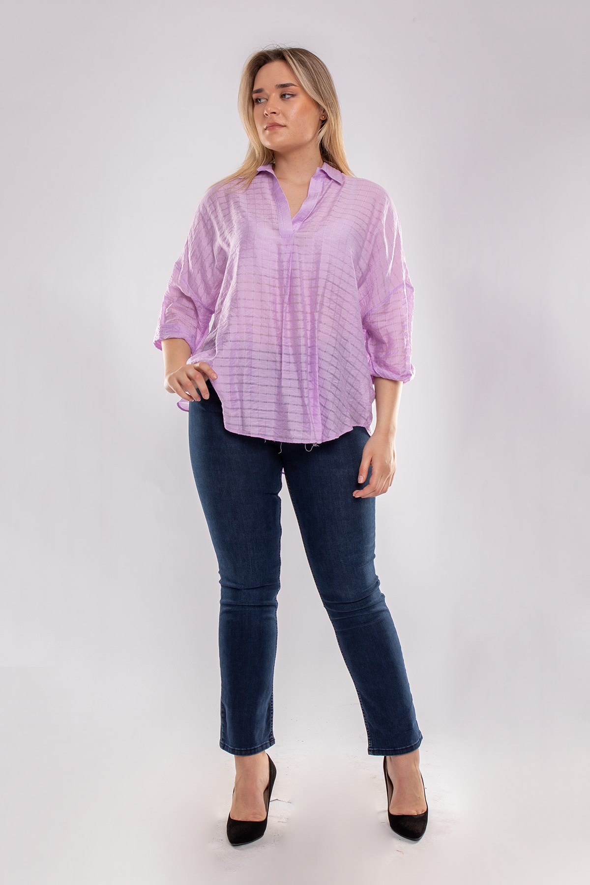 391 Büyük Beden Vega Boru Paça Kadın Kot Pantolon