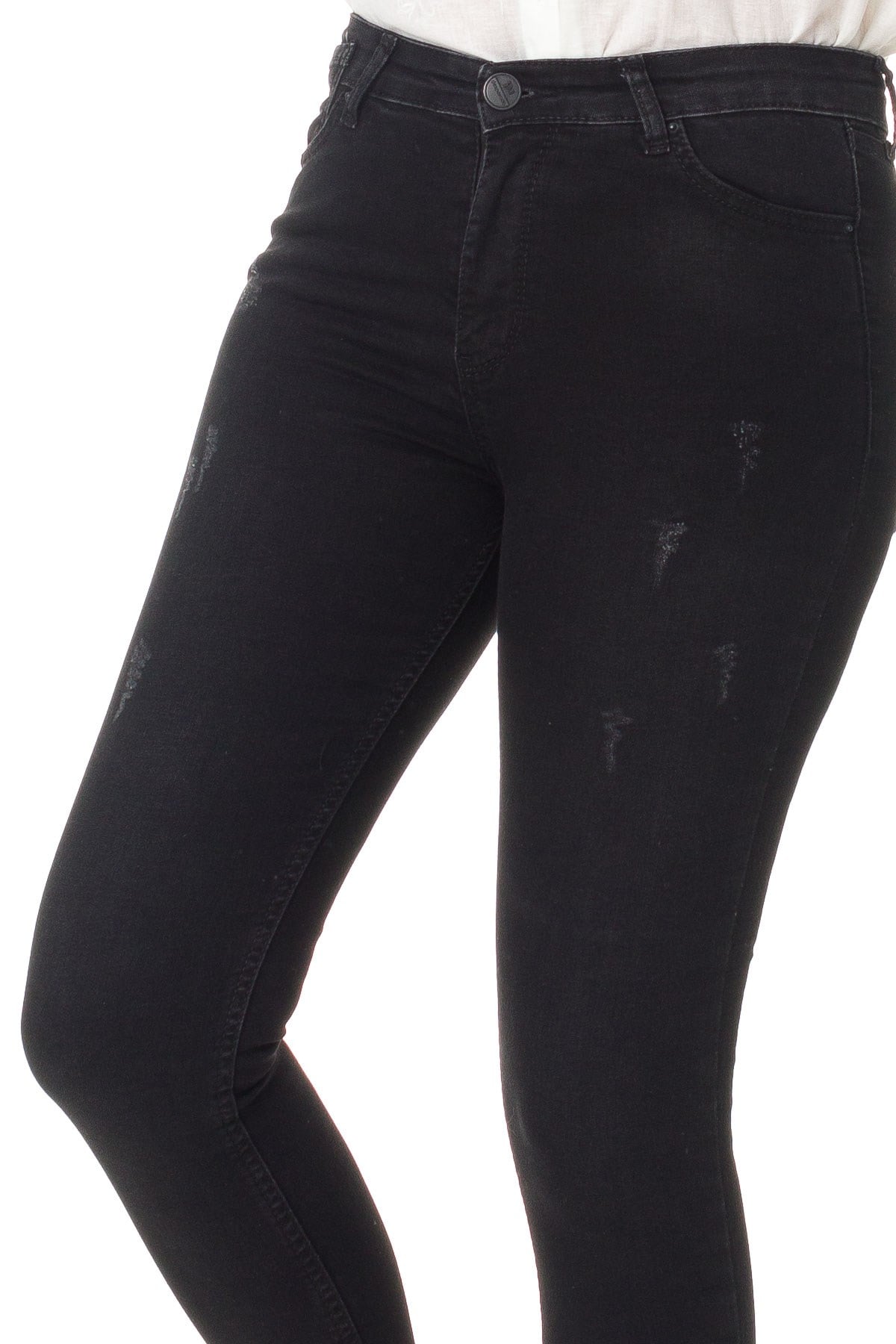 393 PAÇA KUŞGÖZLÜ DANTELLİ KOT PANTOLON