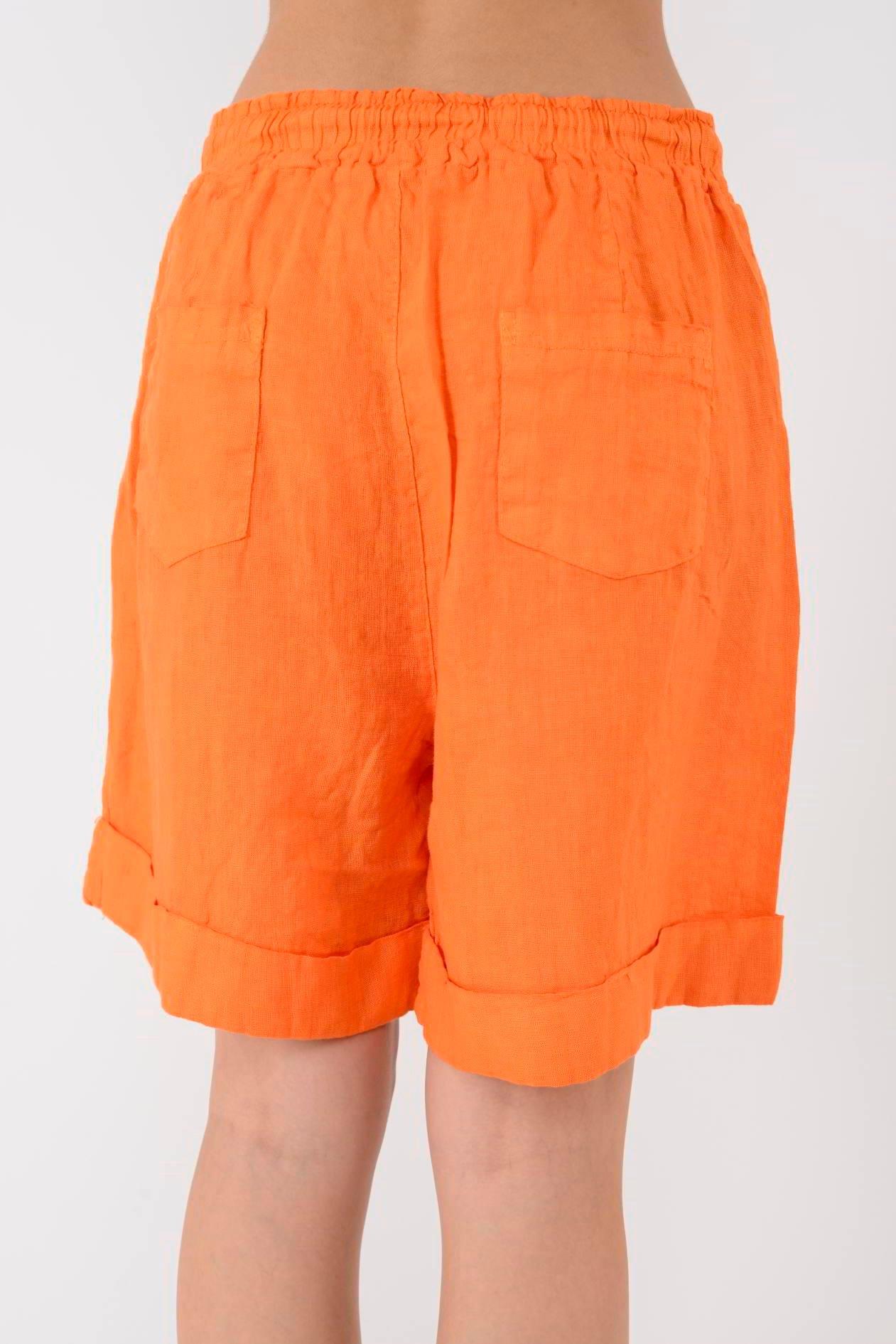 41893 Düz Desen Keten Şortlu Takım