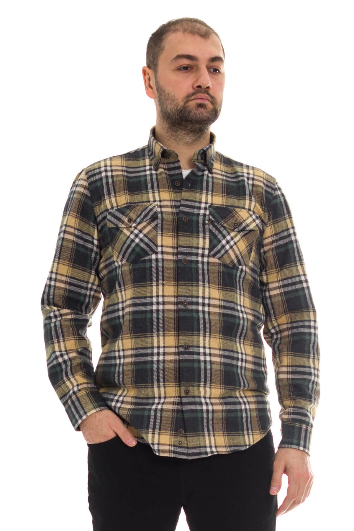 4339 Erten Oduncu Bossa Yaka Düğmeli Klasik Gömlek