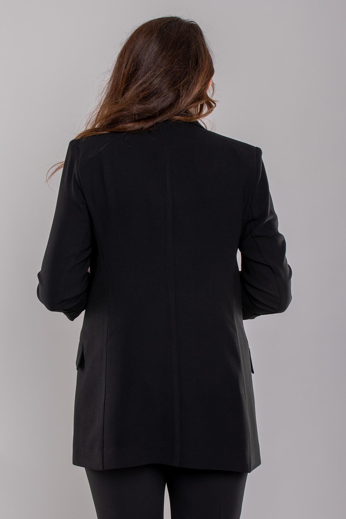 4602 Büyük Beden Gold Düğmeli Blazer Tunik Ceket