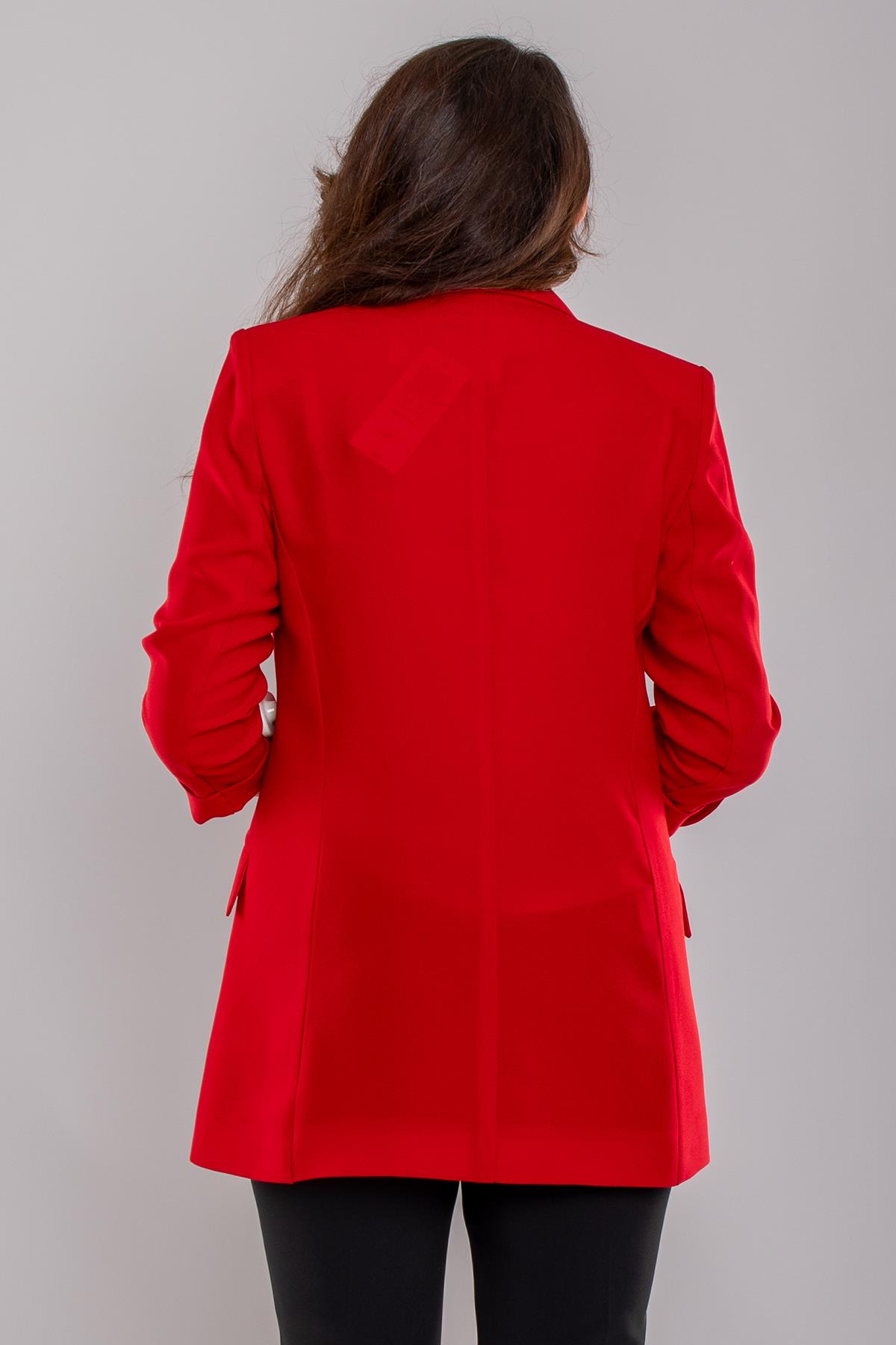 4602 Büyük Beden Gold Düğmeli Blazer Tunik Ceket