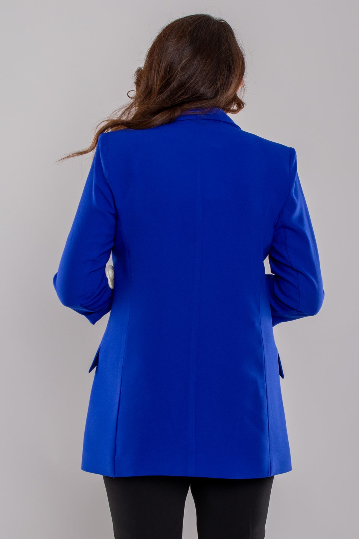 4602 Büyük Beden Gold Düğmeli Blazer Tunik Ceket