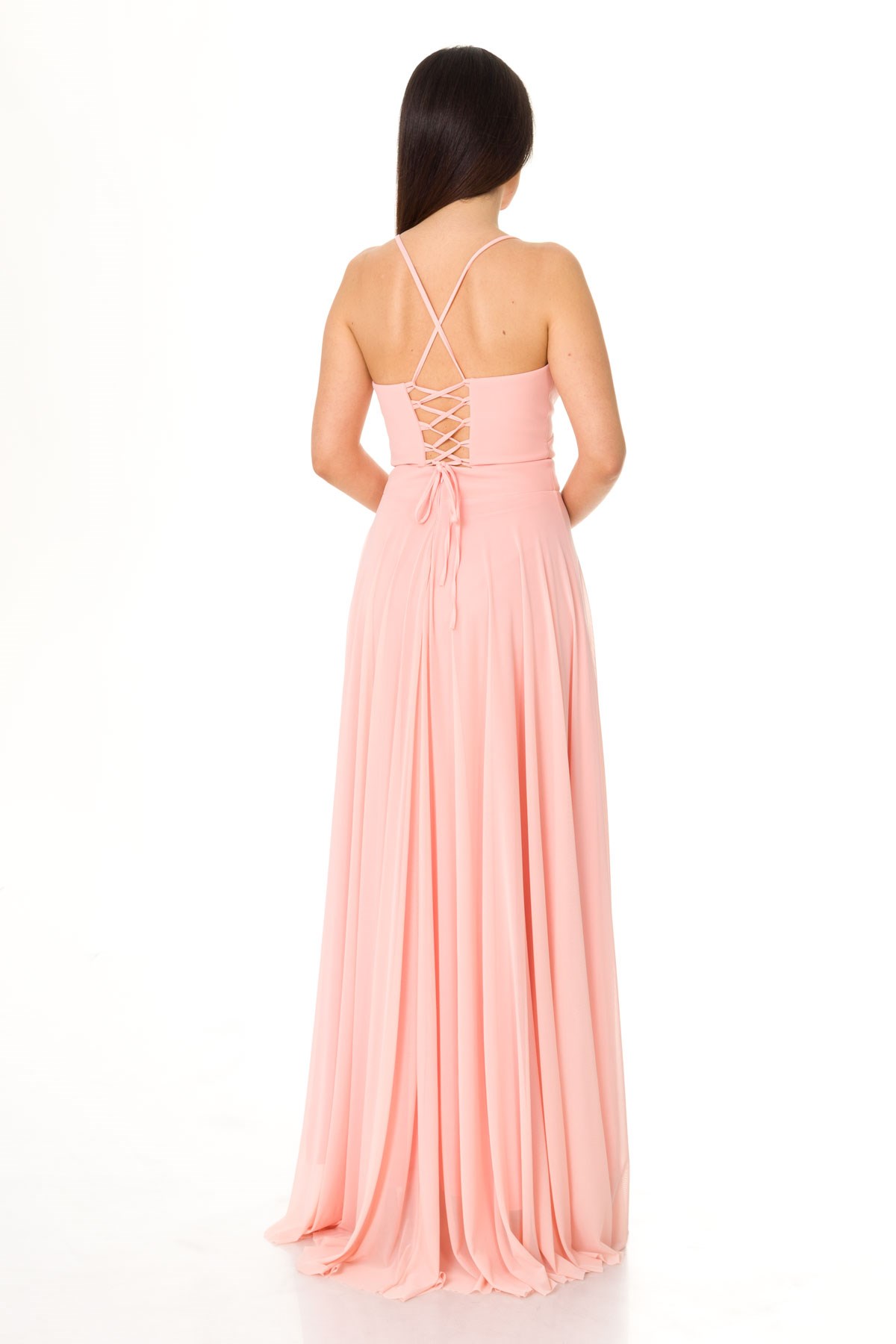 4616 İP ASKILI ARKASI ÇAPRAZ JESİCA ELBİSE