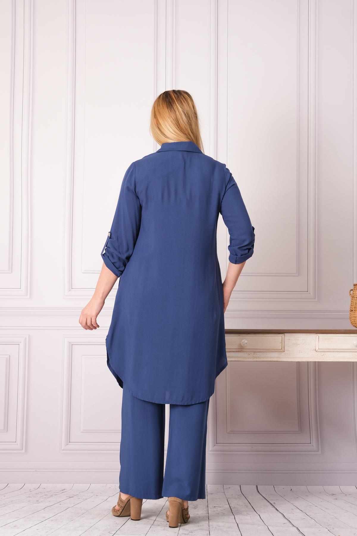 4748 Pamuk Gömlek Pantolon Otantik Tesettür İkili Takım