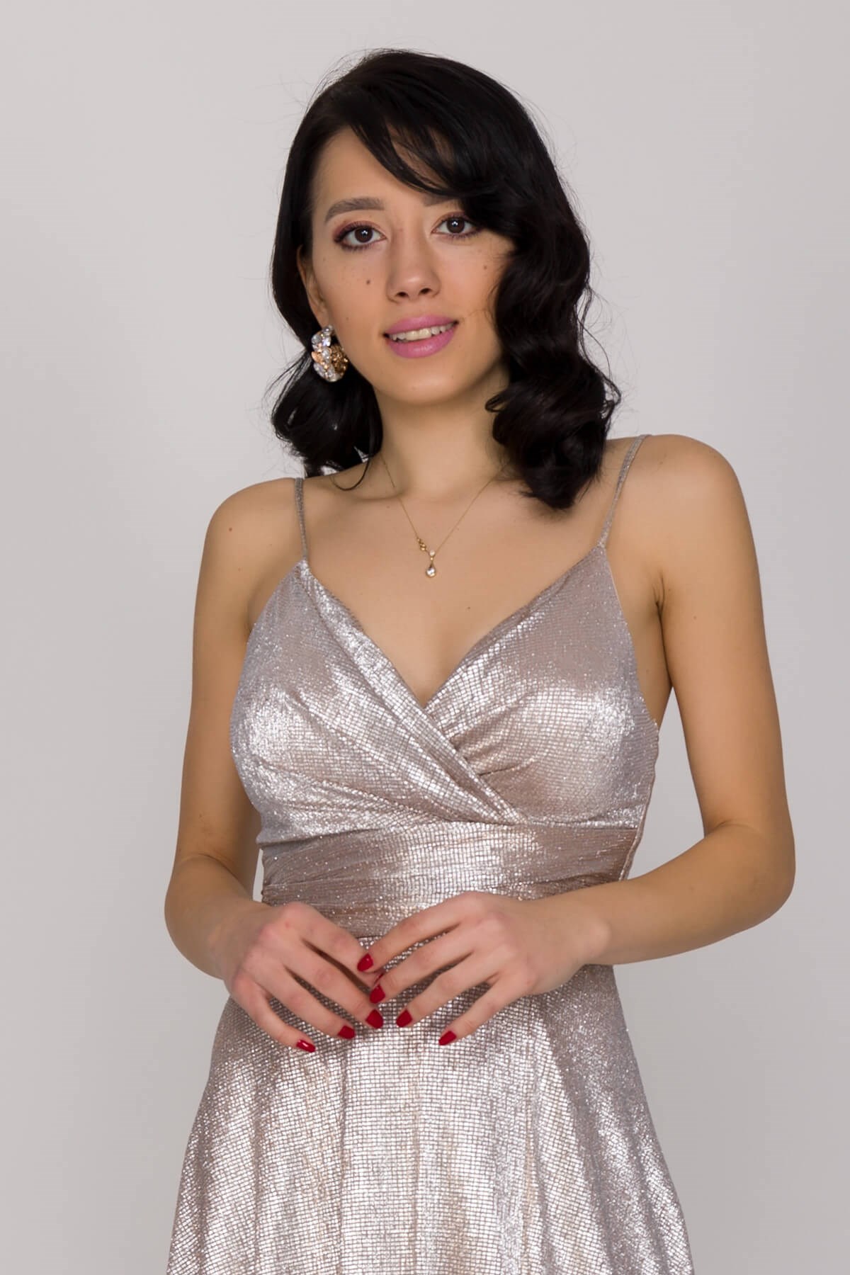 4831-1 KB Jakar İp Askılı Moonlight Yırtmaçlı Uzun Abiye Elbise