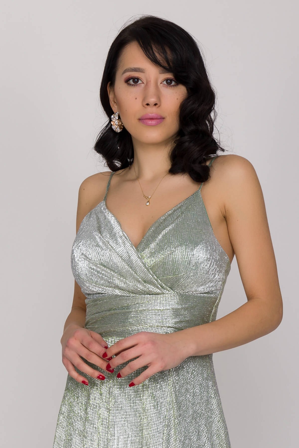 4831-1 KB Jakar İp Askılı Moonlight Yırtmaçlı Uzun Abiye Elbise